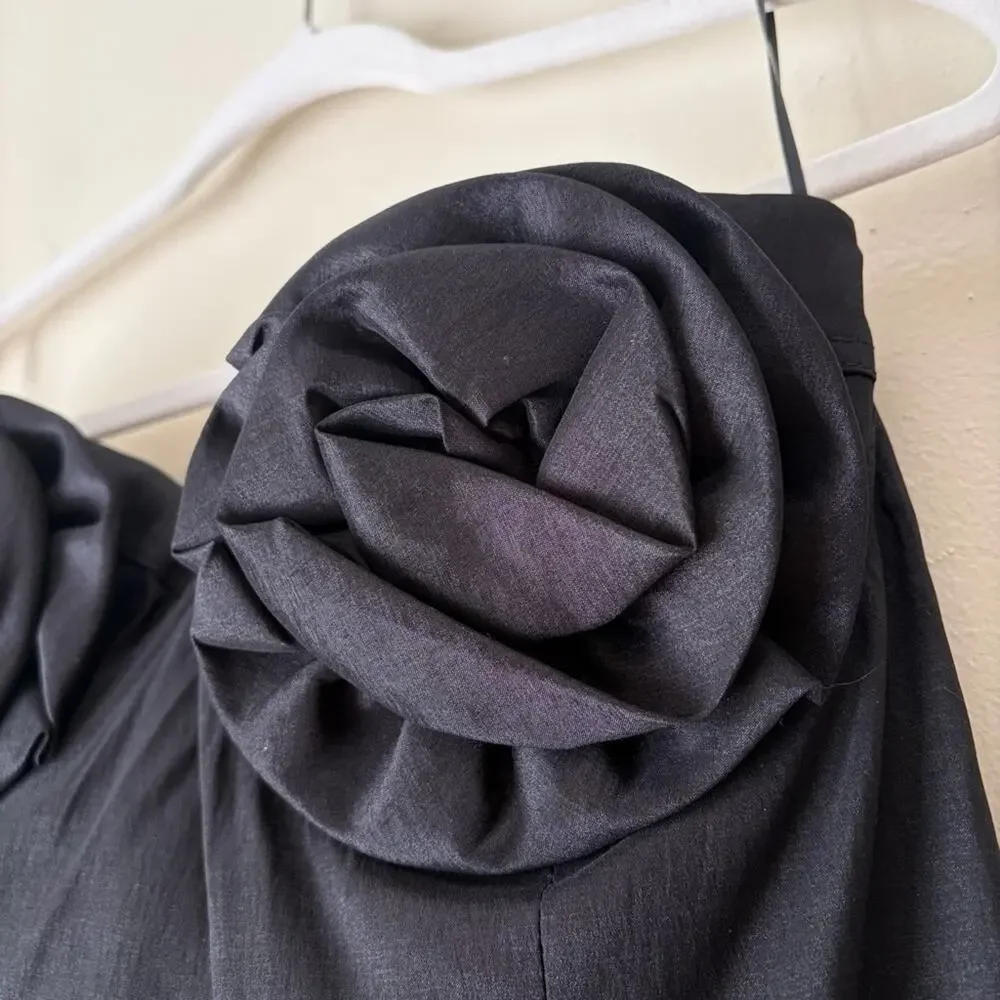 Bardot | Brixton Strapless Mini Dress Sheath Rosette Rose Black XXL NWT
